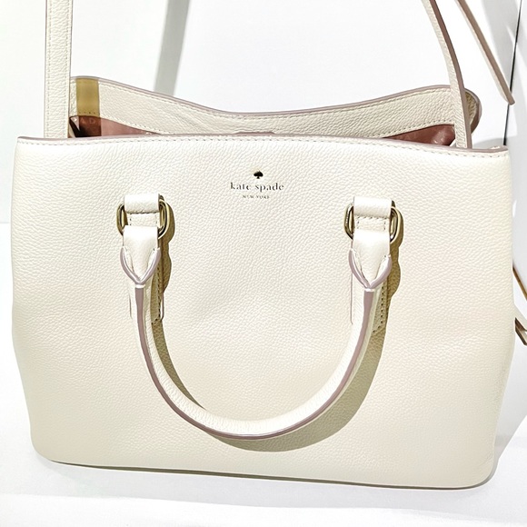 KATE SPADE NEW YORK — LARCHMONT AVENUE EVANGELIE SATCHEL BAG, SOFT LIMESTONE - Picture 9 of 13